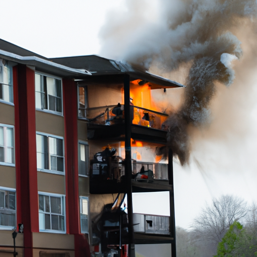 AI-generated image of an apartment fire in Johnson City, Tennessee